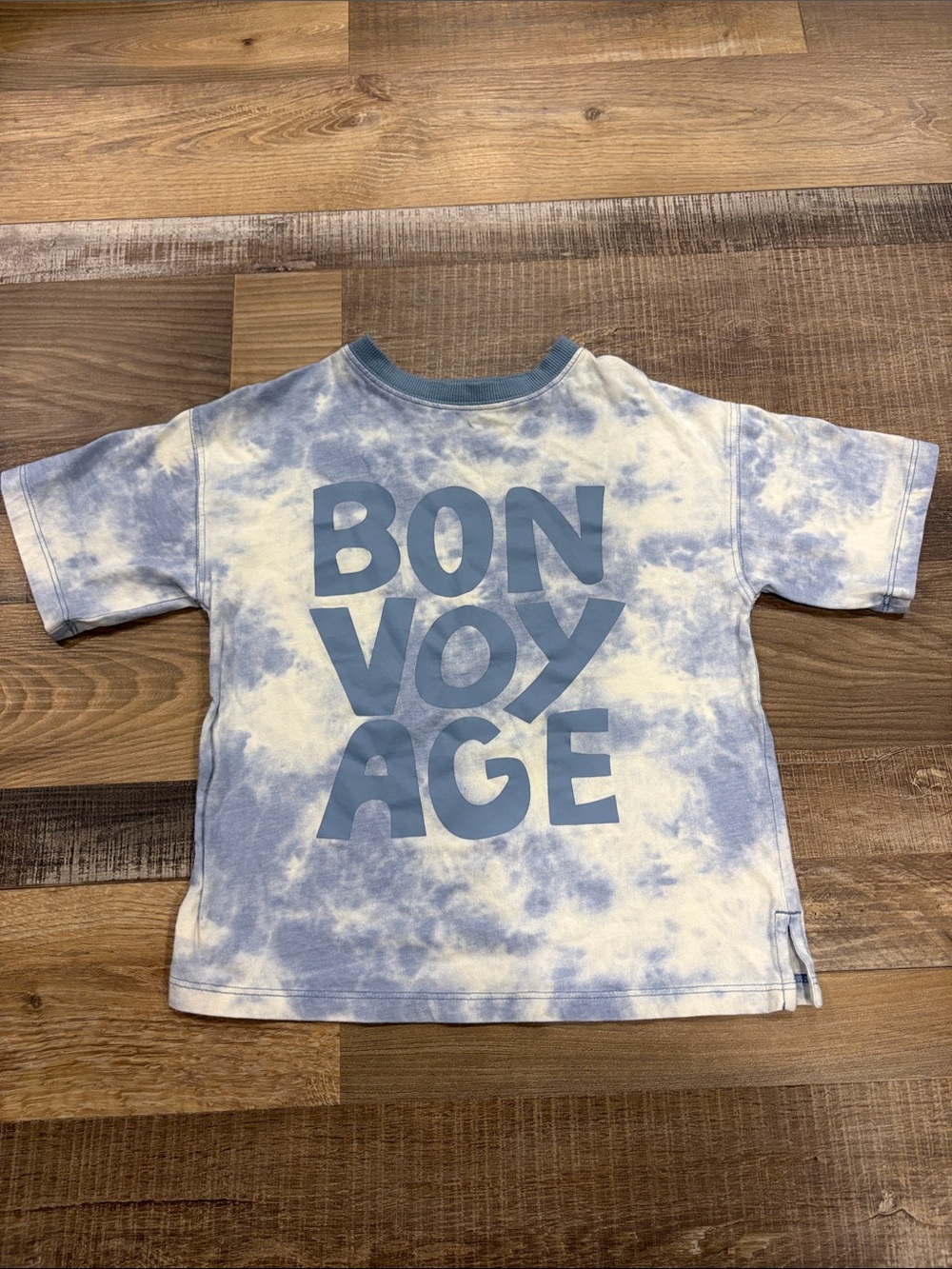 Kids BON VOYAGE Tie-Dye Short Sleeve Tee - Blue
